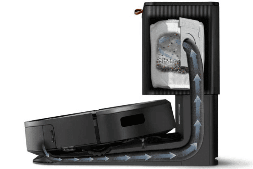 Принцип работы станции самоочистки робота-пылесоса.